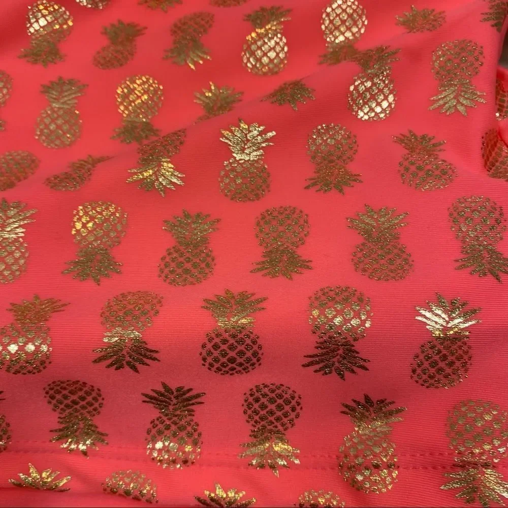NWT Girls Real Love Brand Coral Pineapple Print‎ Two Piece Bathing Suit